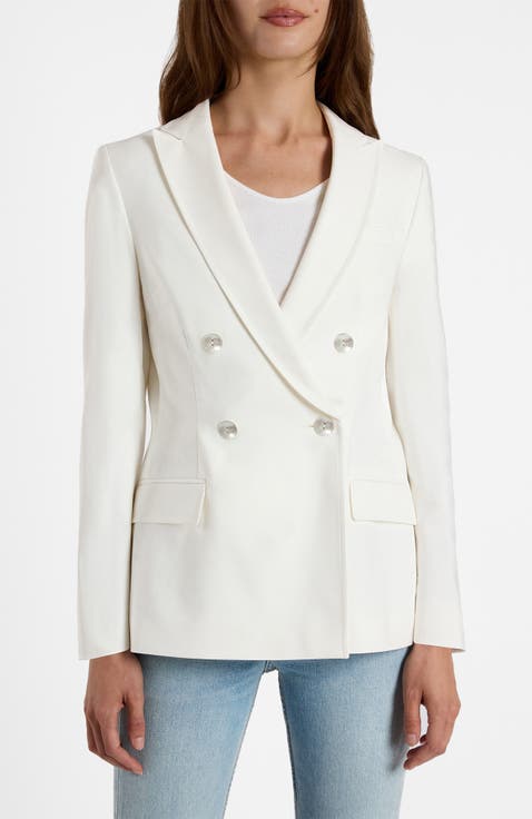 Caryn Double-Breasted Blazer in Cotton Stretch