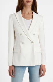 Santorelli Caryn Double-Breasted Blazer in Cotton Stretch