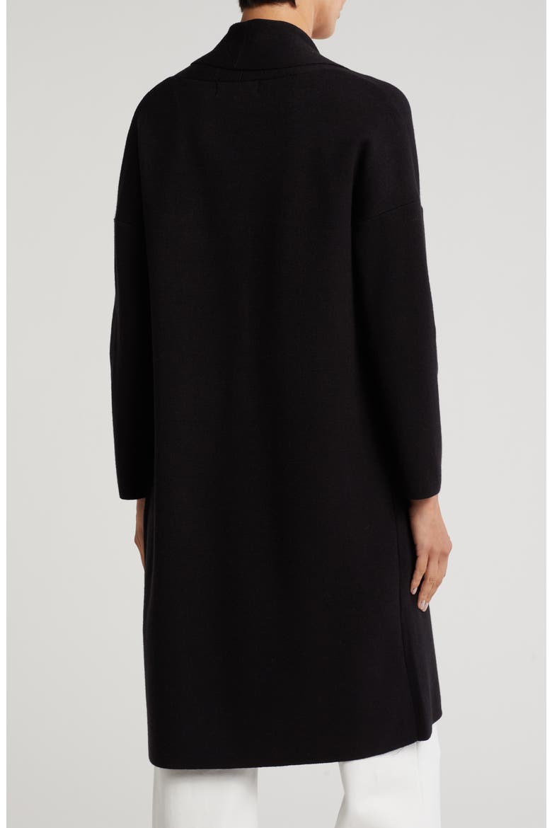 Alicia Open Front Long Cardigan, Alternate, color, BLACK