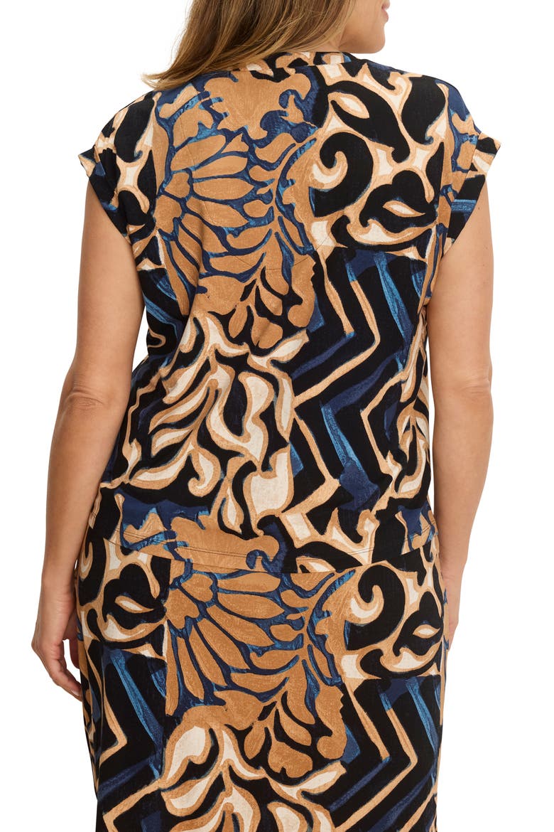 Deco Blooms Cap Sleeve Tee, Alternate, color, BLUE MULTI