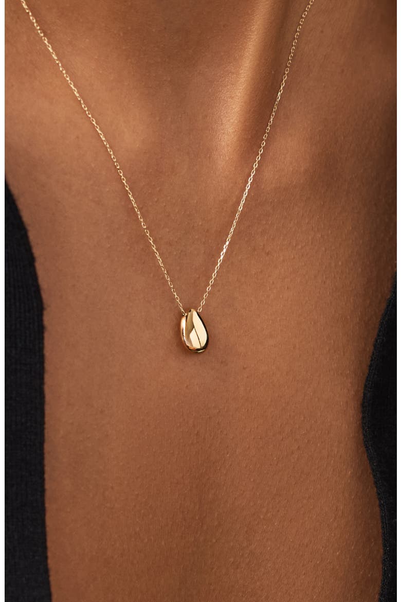 Gold Pendant Necklace - Gold Teardrop Necklace, Alternate, color, Gold