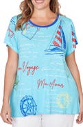 RUBY RD Bon Voyage Print T-Shirt