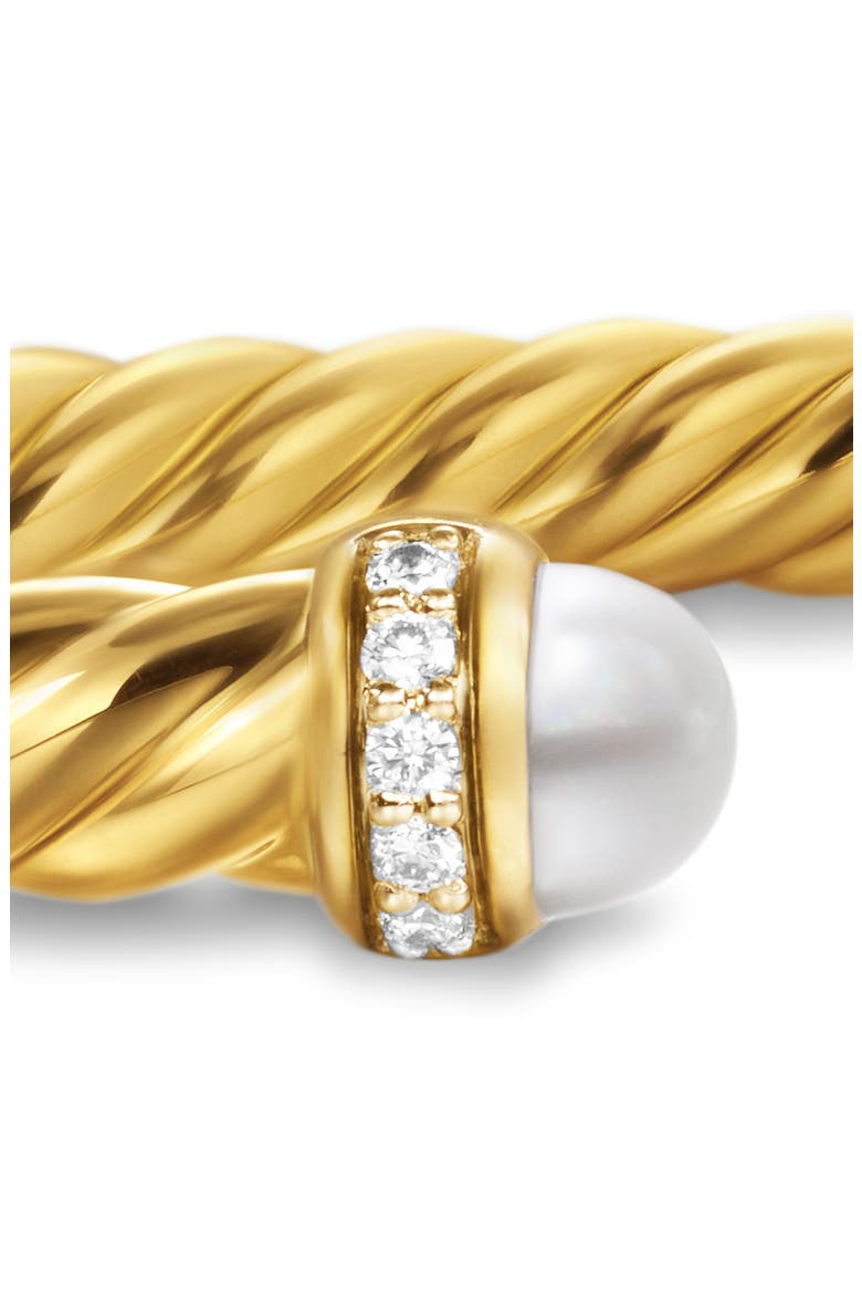Modern Cablespira® Flex Bracelet in 18K Yellow Gold & Diamonds, Alternate, color, PEARL