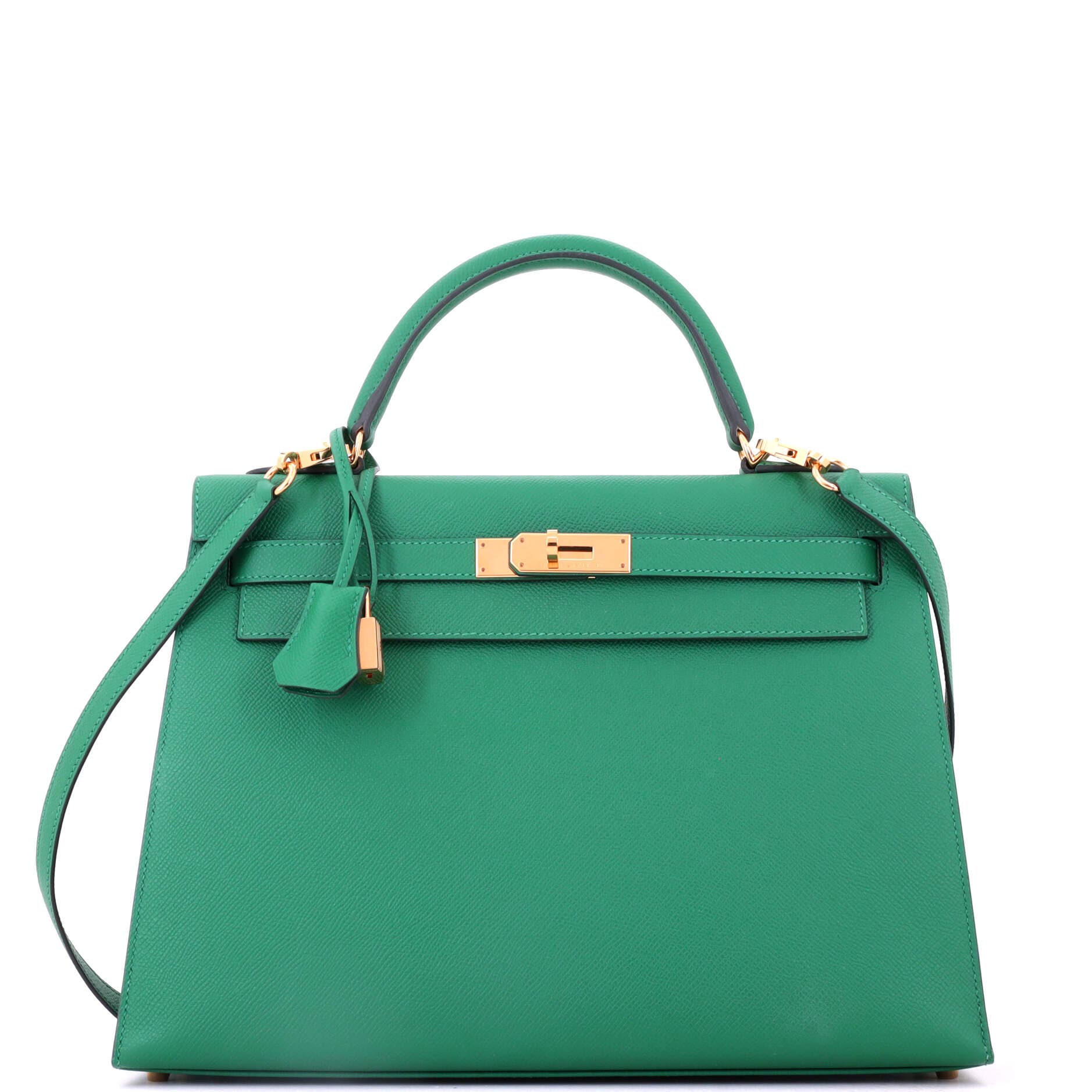 Kelly Handbag Green Epsom with Gold Hardware 32, Main, color, Green