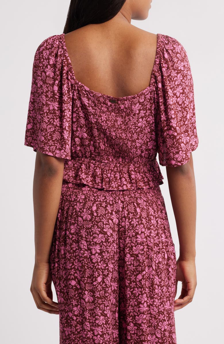 Rip Curl Beach Party Flutter Sleeve Top, Alternate, color, Hot Pink