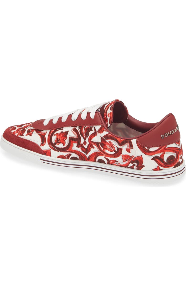 Dolce&Gabbana Majolica Print Low Top Sneaker, Alternate, color, Iy3tn Maiolica 1 Rubino