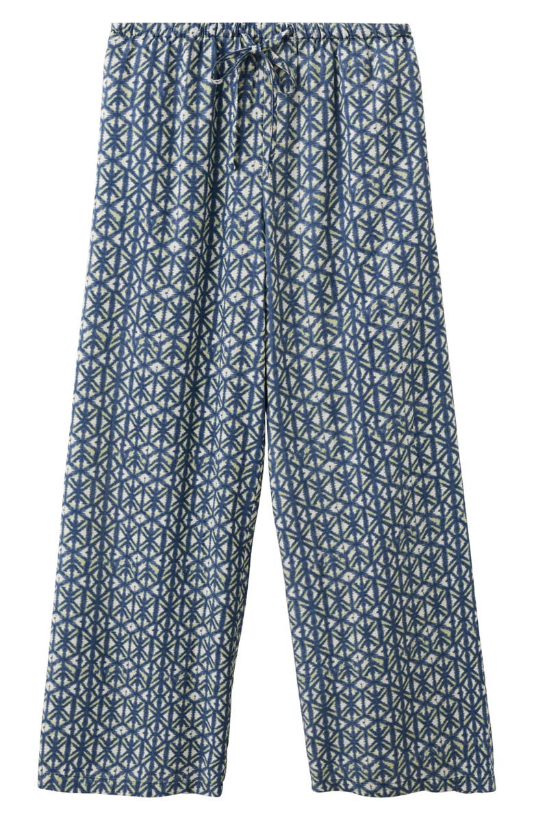 MANGO TEEN Geo Print Wide Leg Pants, Alternate, color, Navy
