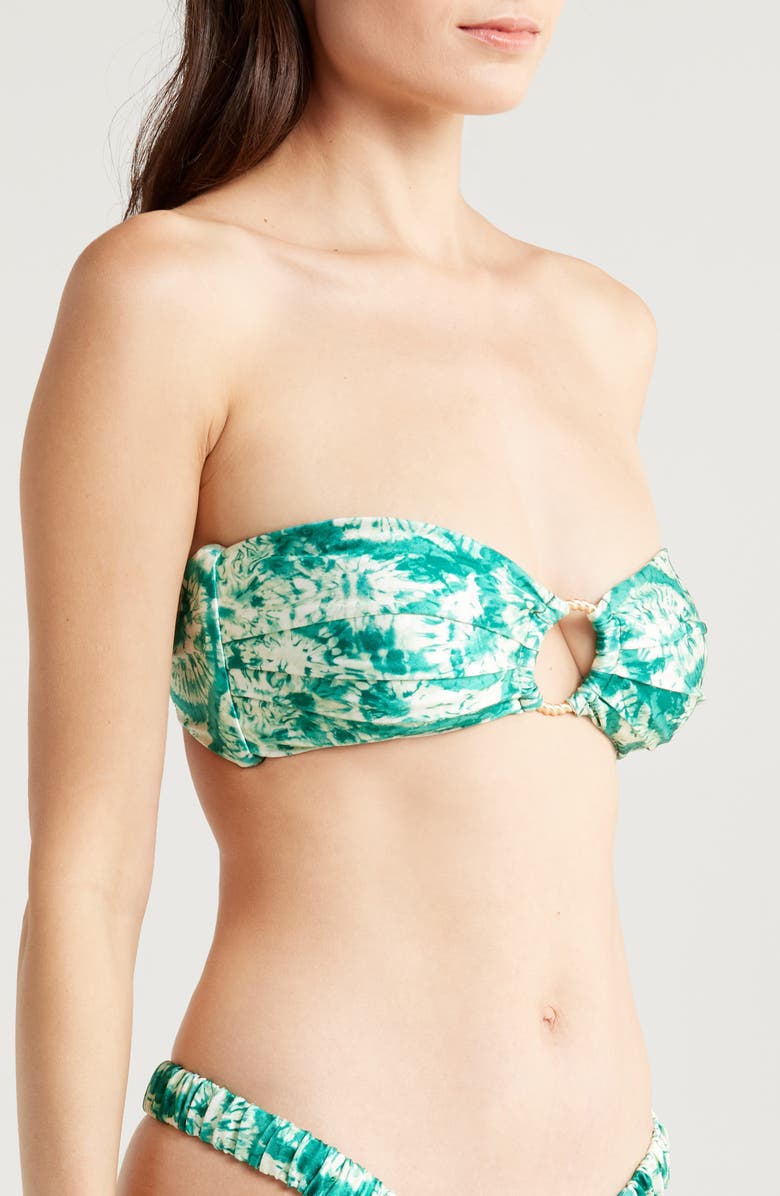 Kulani Kinis Strapless Bandeau Bikini Top, Alternate, color, Emerald Tides