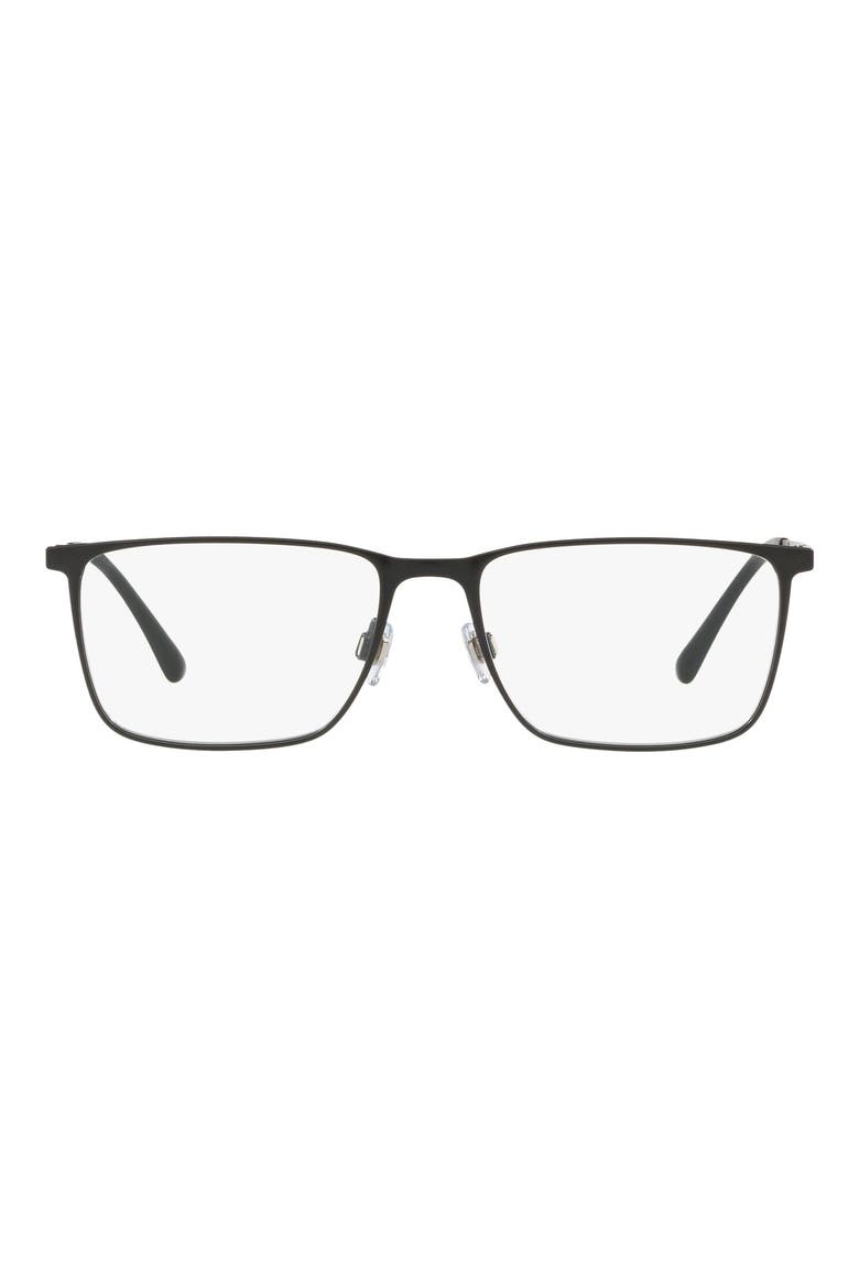 55mm Square Reading Glasses, Main, color, MATTE BLK