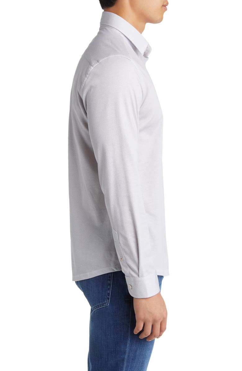 Stone Rose Hourglass Geo Dry Touch<sup>®</sup> Performance Jersey Button-Up Shirt, Alternate, color, Grey