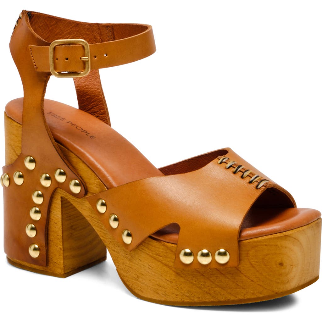 Shop Free People Cecily Ankle Strap Platform Sandal In Luggage