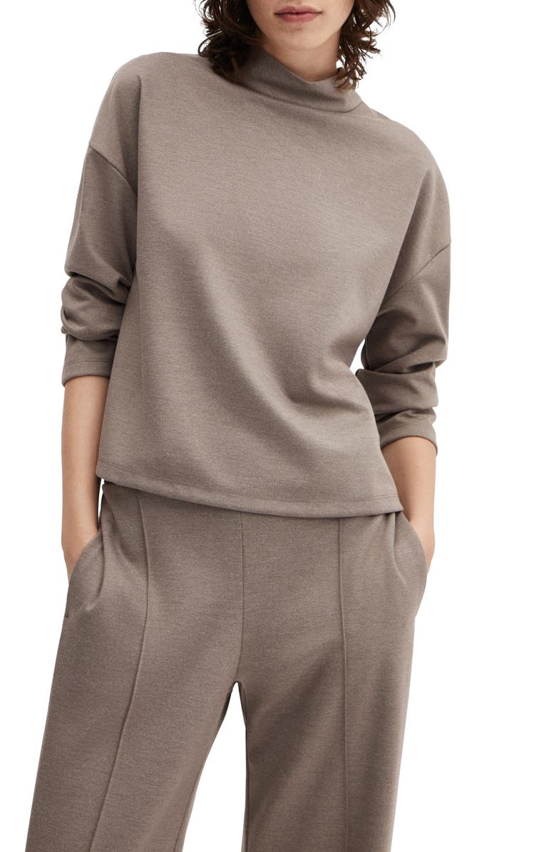 MANGO Mock Neck Sweatshirt, Main, color, 