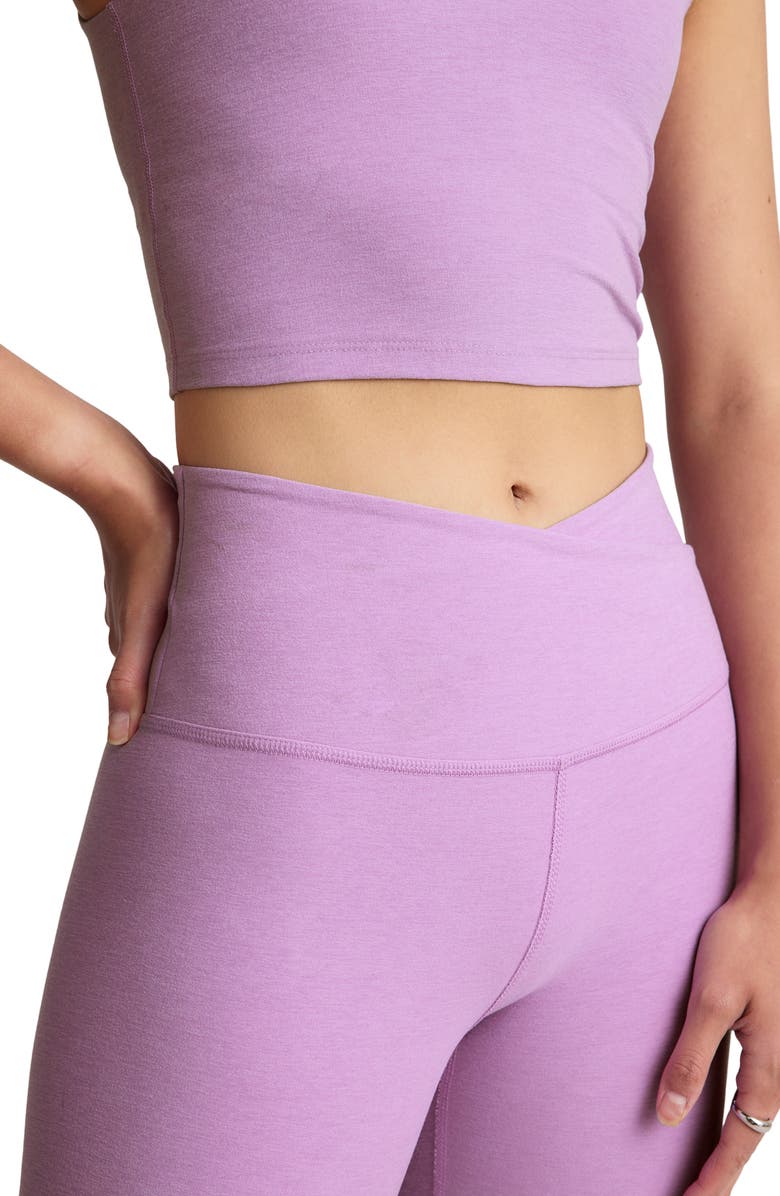 Beyond Yoga At Your Leisure Space Dye High Waist Midi Leggings, Alternate, color, Lilac Petal Heather