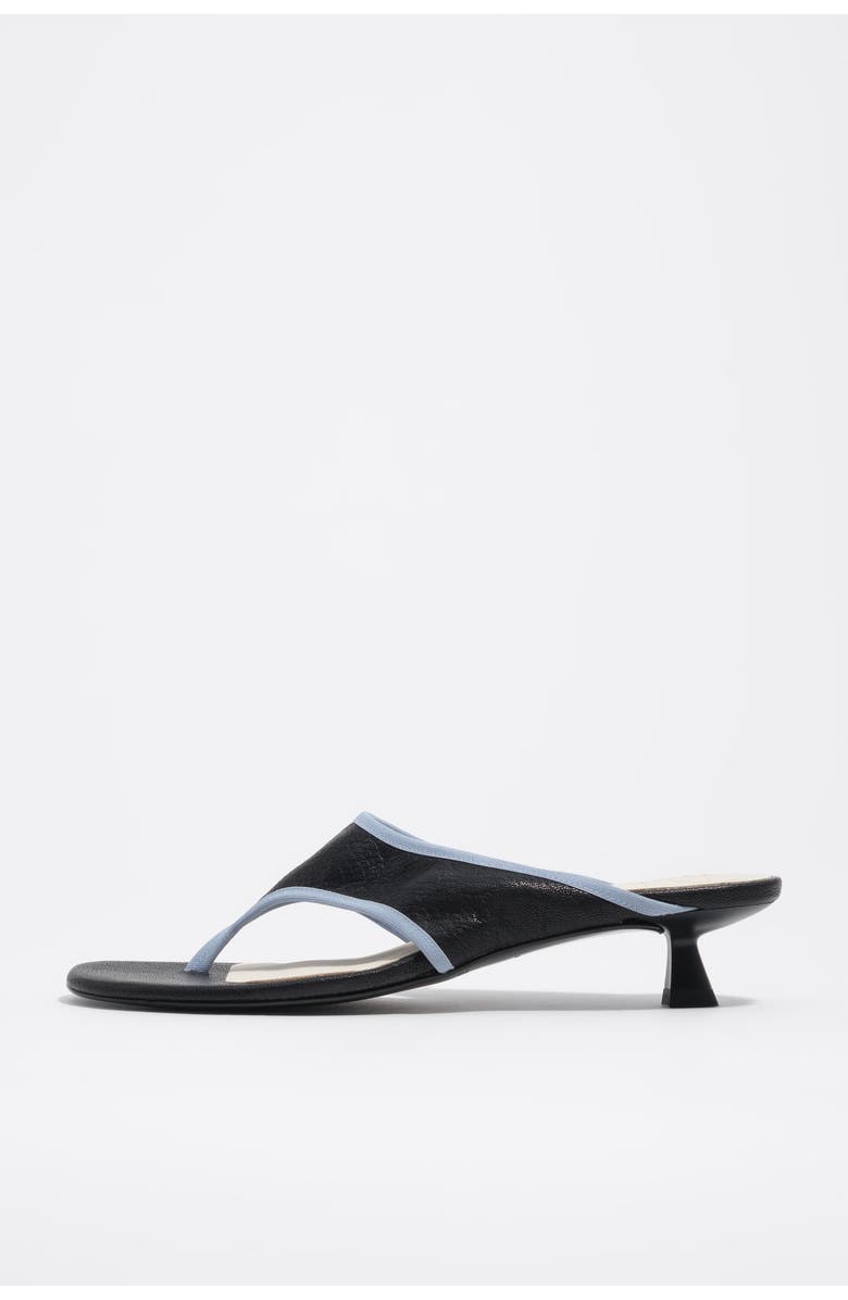 Bimba y Lola Heeled sandal in leather, Main, color, Black