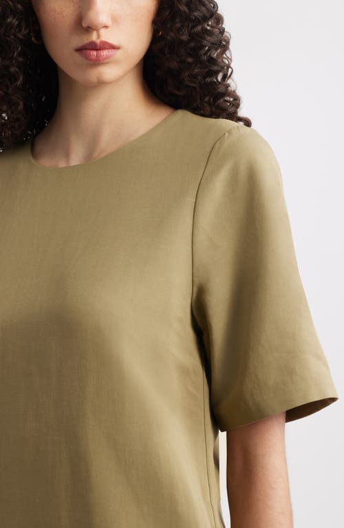 Nordstrom Short Sleeve Shift Dress In Olive Covert