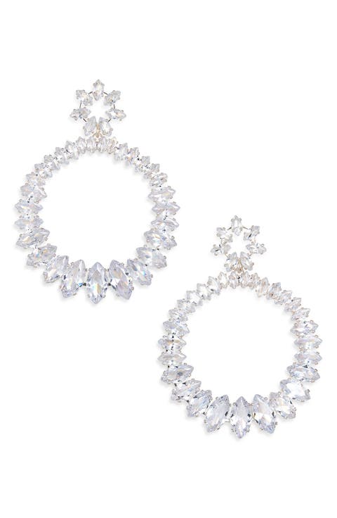 Marquis CZ Open Drop Earrings