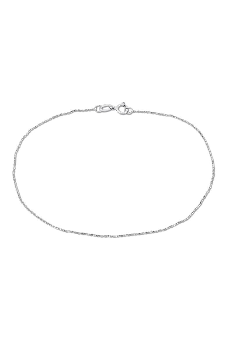 Dainty Curb Link Bracelet, Main, color, WHITE GOLD