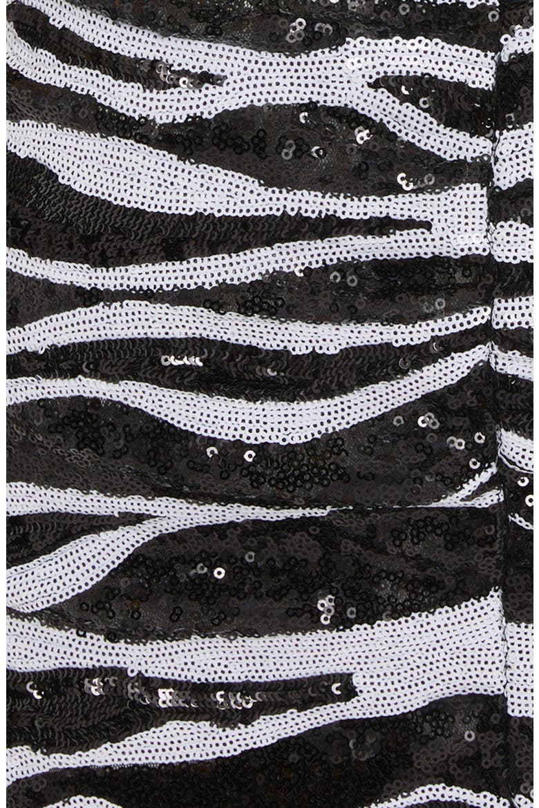 Zebra Sequin Mini Dress, Alternate, color, S0991 BIANCO/ NERO