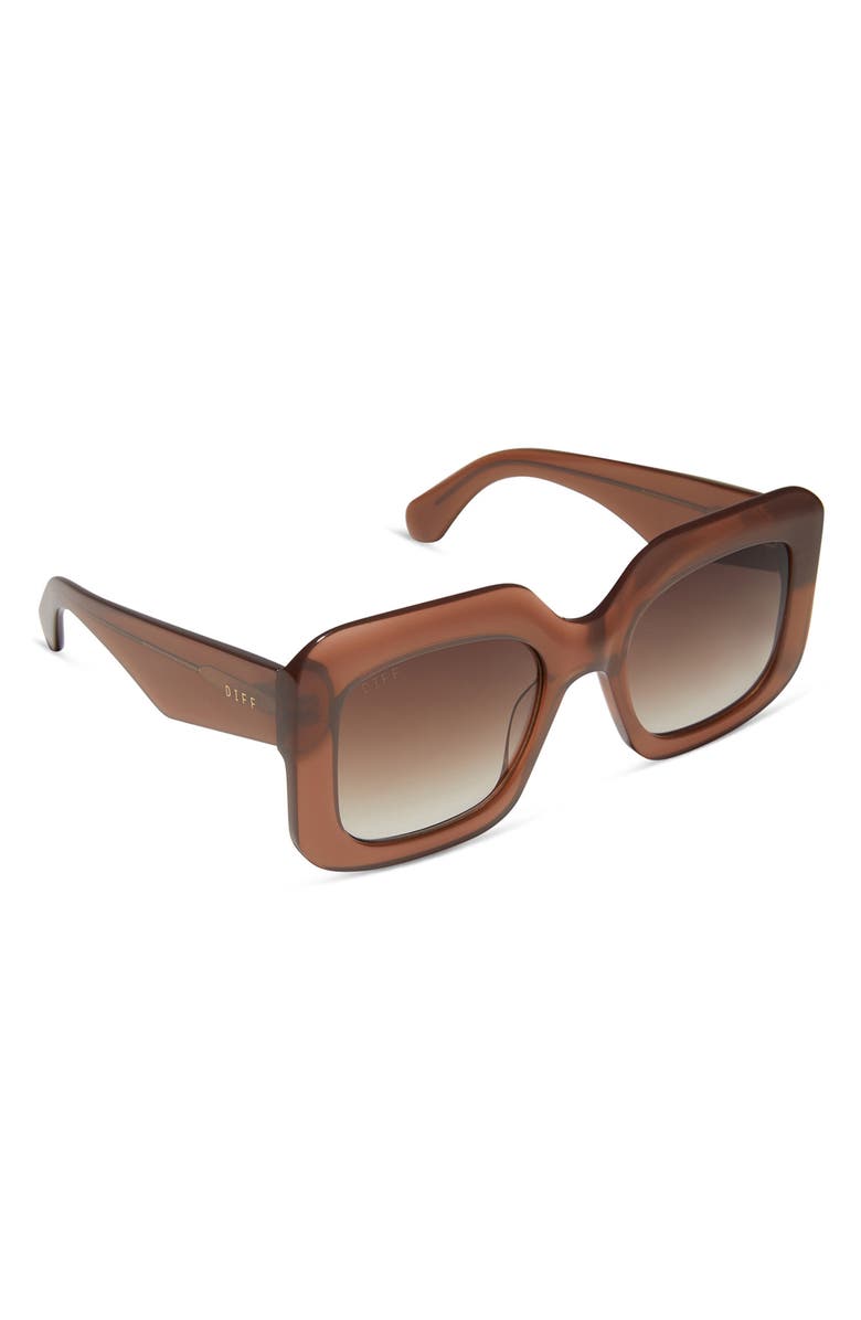 DIFF 52mm Giada Square Sunglasses, Alternate, color, Macchiato Brown Gradient