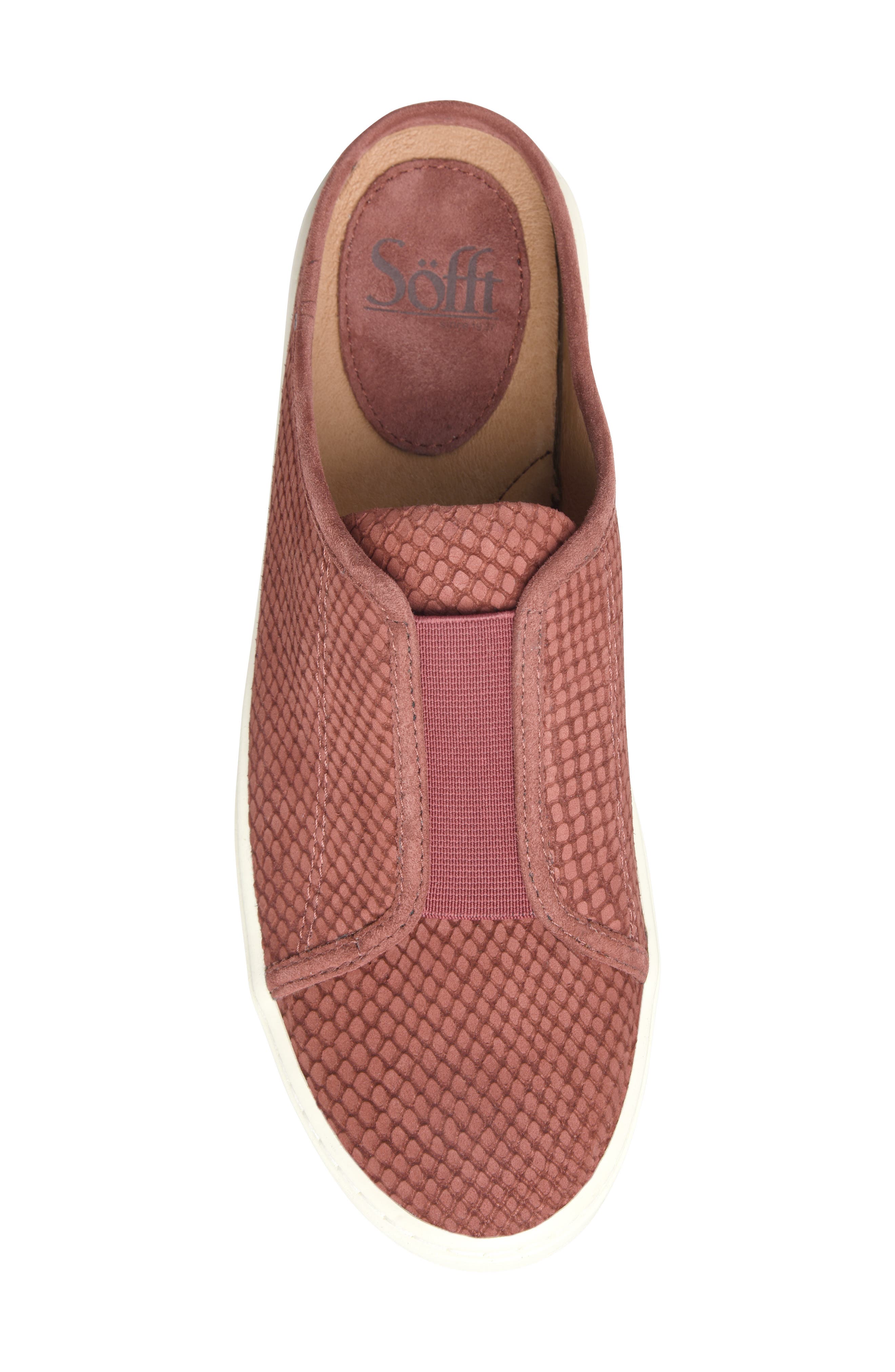 Söfft Beekon Snake Embossed Sneaker Mule, Alternate, color, Brick