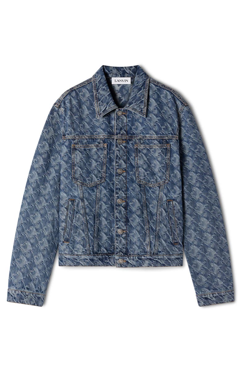Lanvin Lunar Year Jacquard Denim Jacket, Alternate, color, Blue