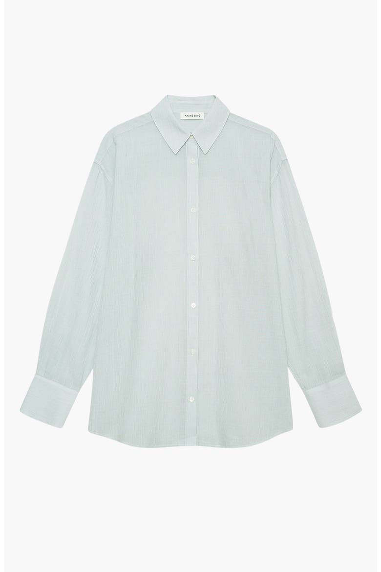 Plaza Shirt, Alternate, color, Green And White Mini Stripe