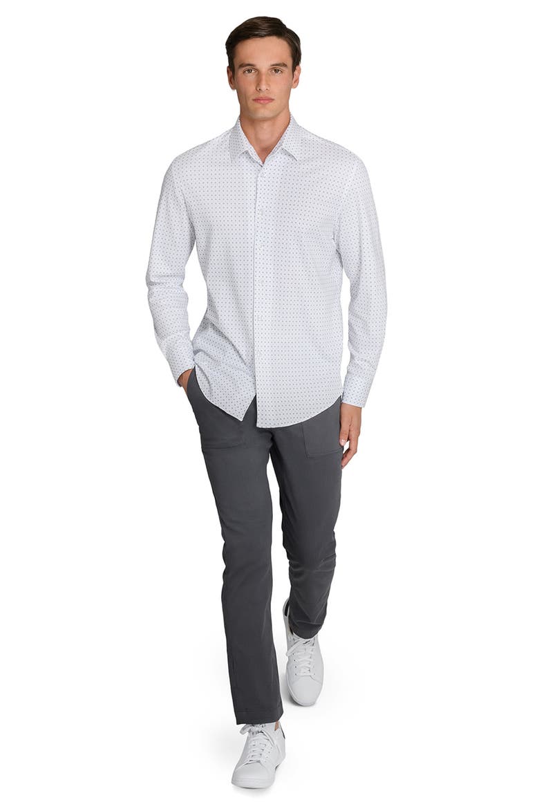 Dot Print Knit Long Sleeve Basic, Alternate, color, WHITE/GREY