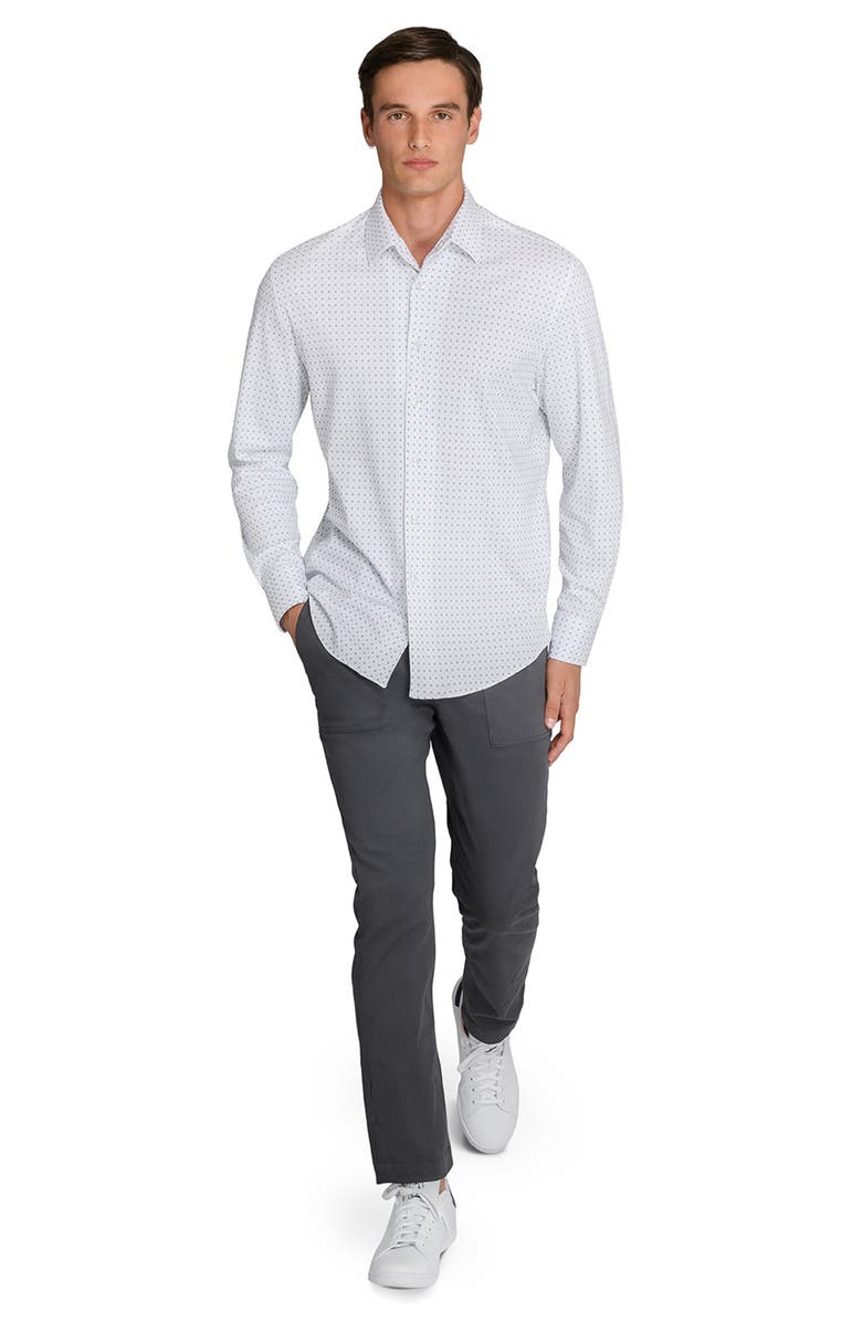 Brooklyn Brigade Dot Print Knit Long Sleeve Basic, Alternate, color, White/Grey