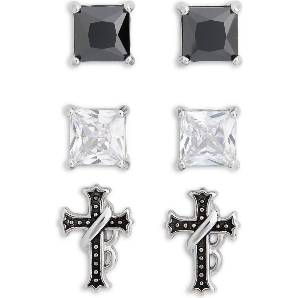 American Exchange Set Of 3 Stud Earrings