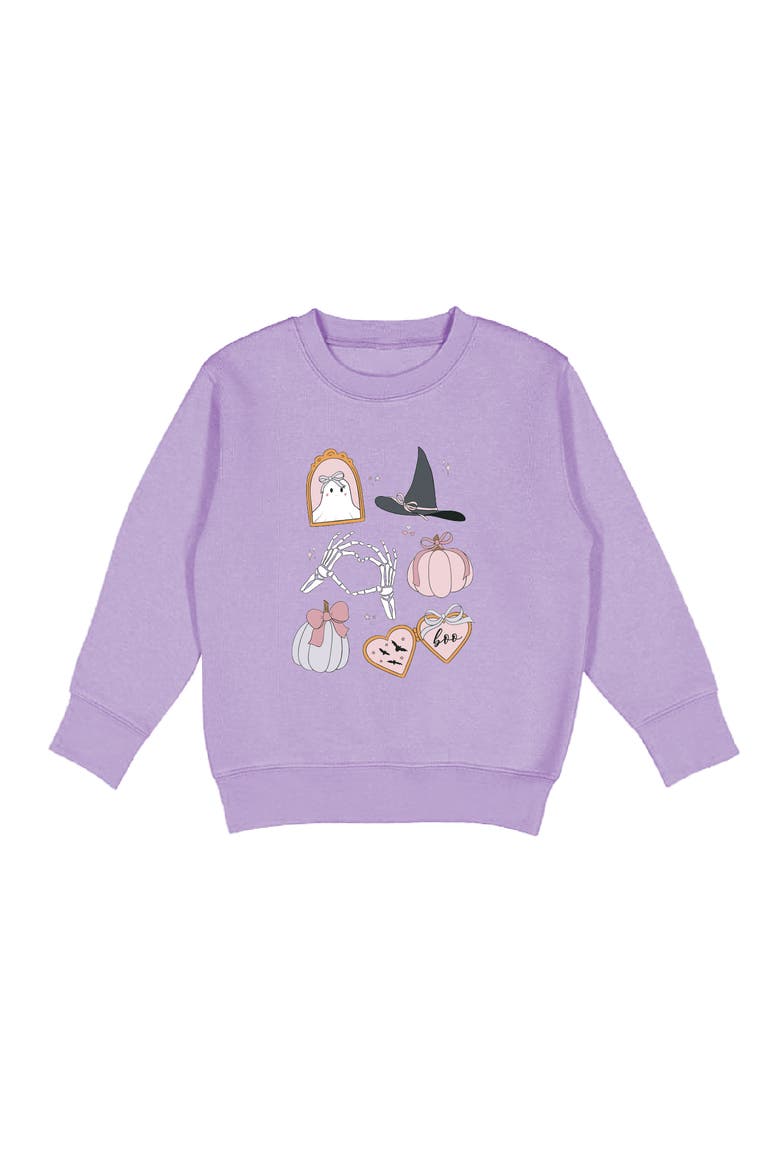 Spooky Girl Halloween Sweatshirt, Main, color, Lavender