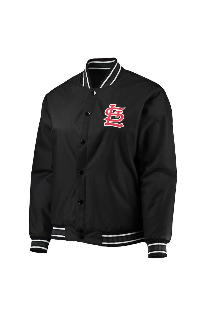 JH DESIGN Women's JH Design Black St. Louis Cardinals Plus Size Poly Twill Full-Snap Jacket, Alternate, color, Black
