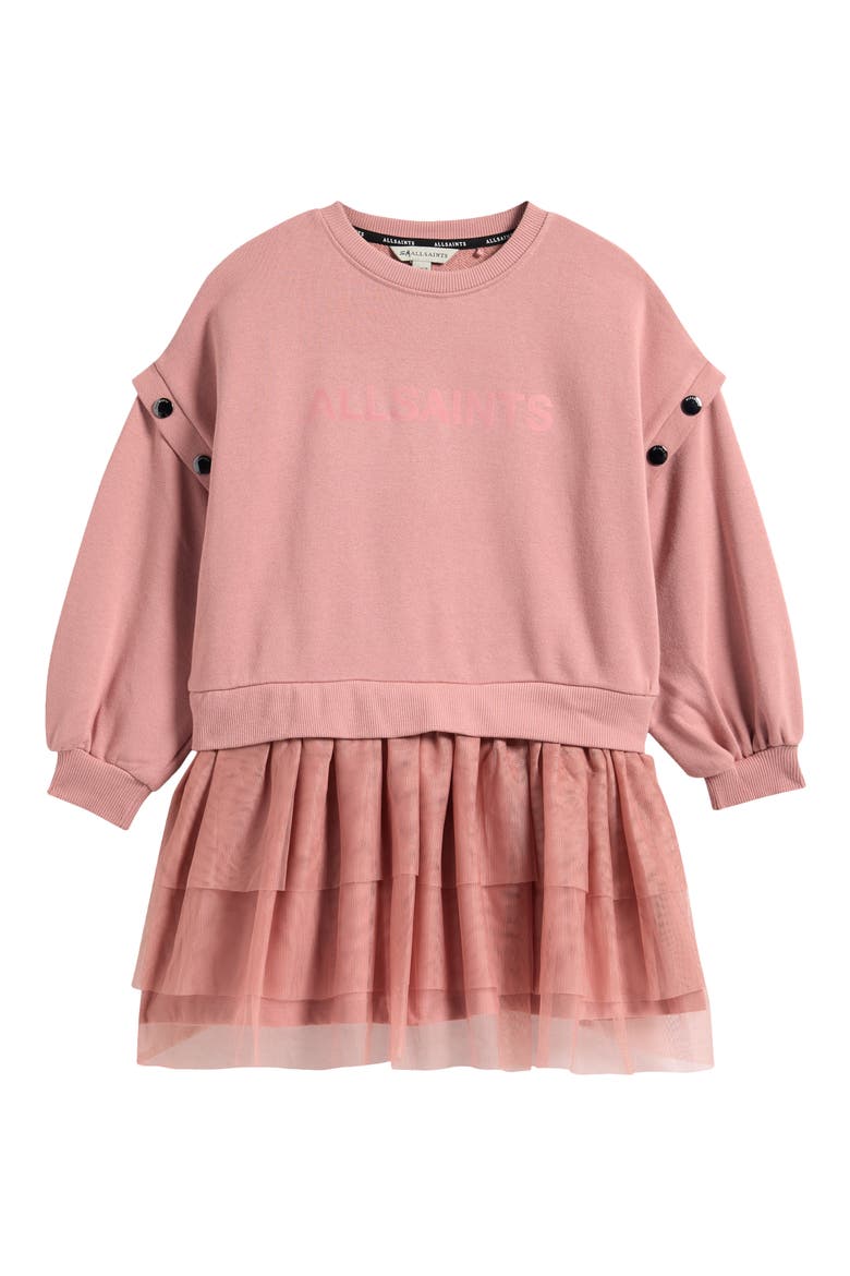 Kids' Amphia Long Sleeve Twofer Dress, Main, color, PINK