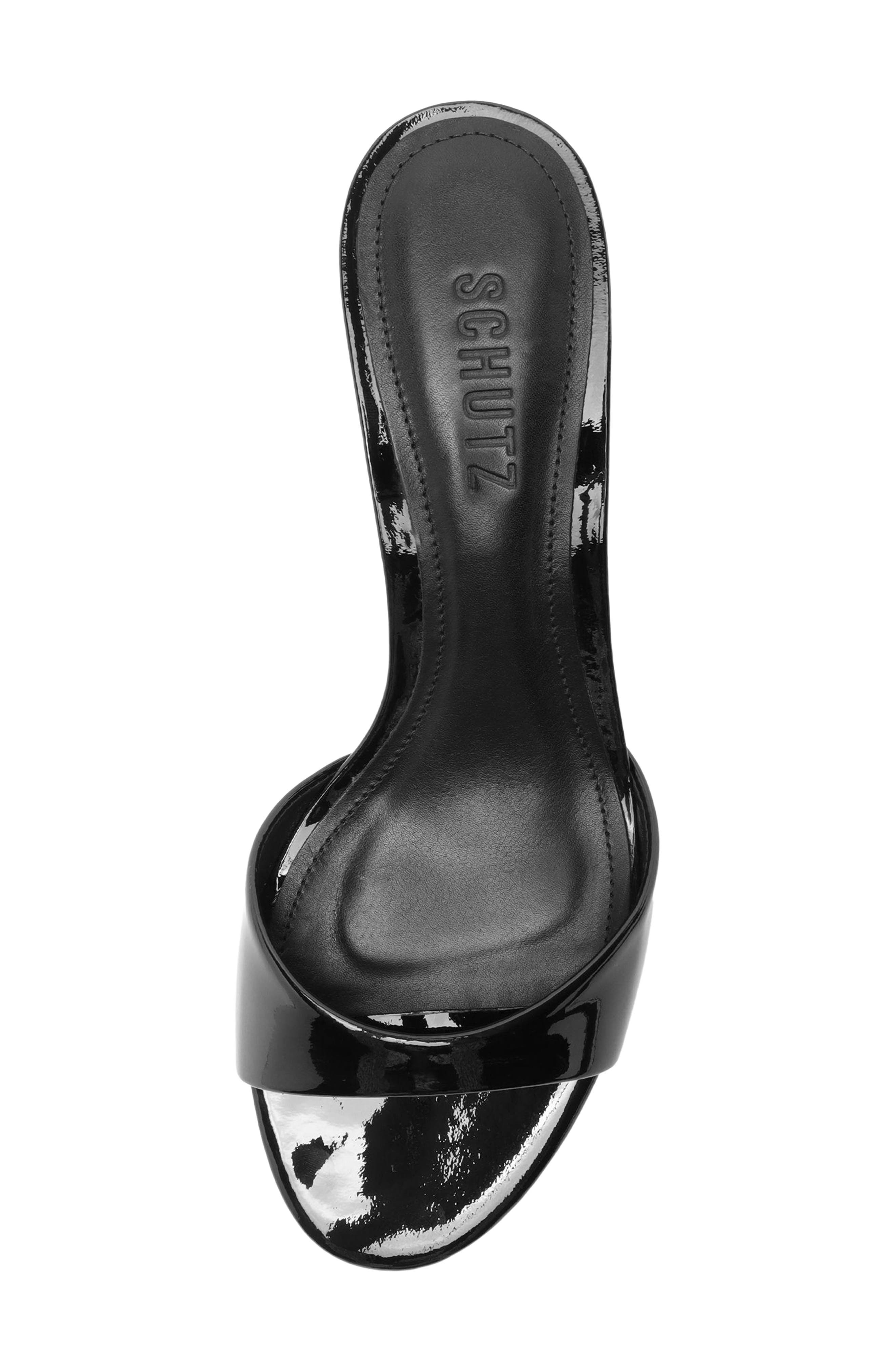 Sally Leather Peep Toe Sandal, Alternate, color, BLACK