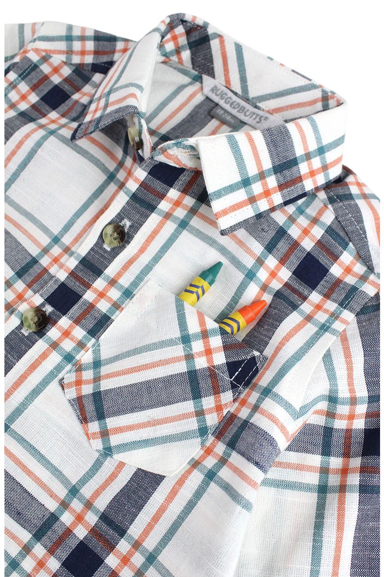Plaid Button-Up Shirt & Jeans Set, Alternate, color, BLUE