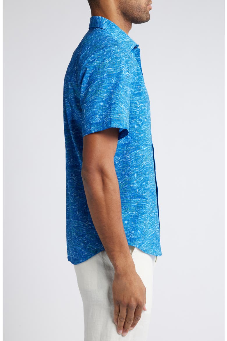 Bahama Coast Monte Rio Geo IslandZone® Short Sleeve Button-Up Shirt, Alternate, color, CABO BLUE