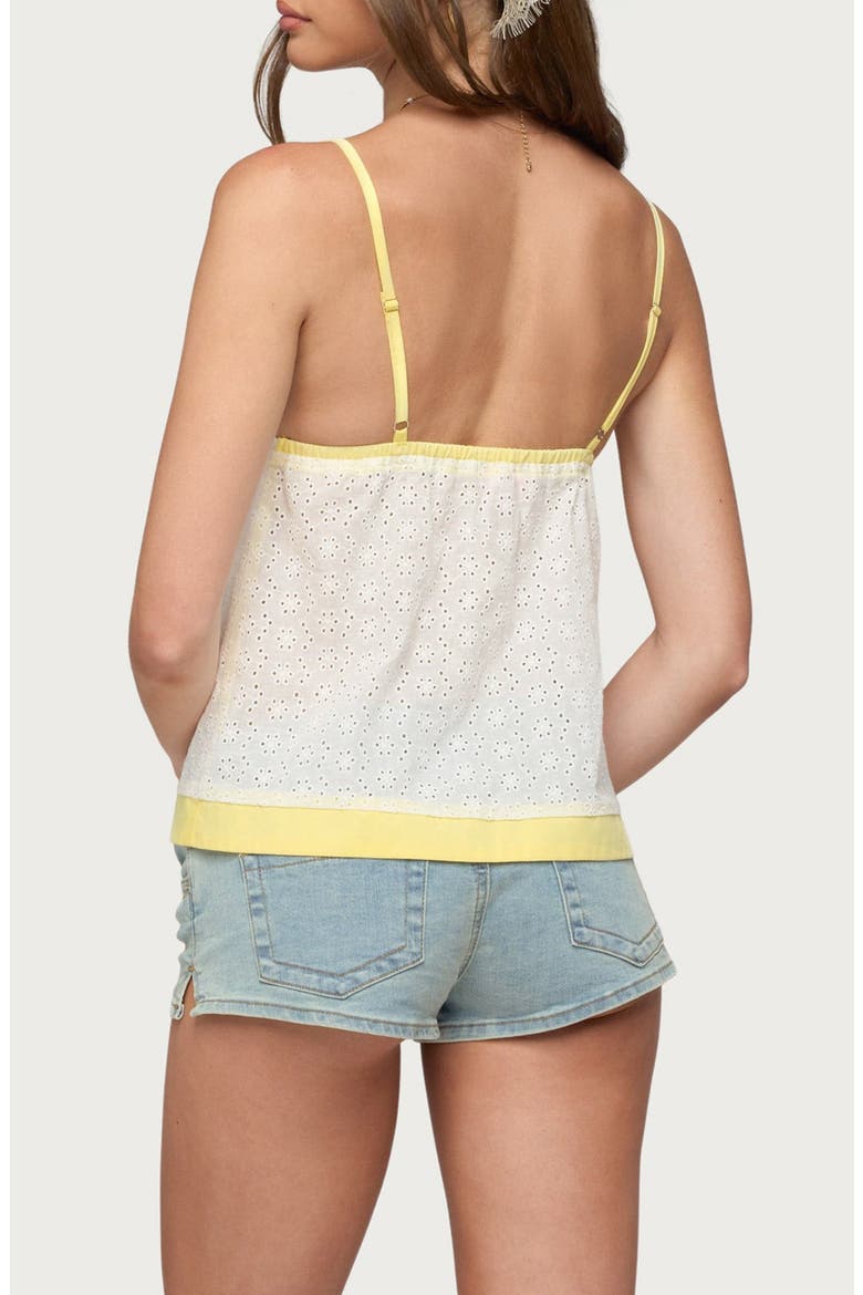 Mavie Eyelet Camisole, Alternate, color, YELLOW-AND-WHITE