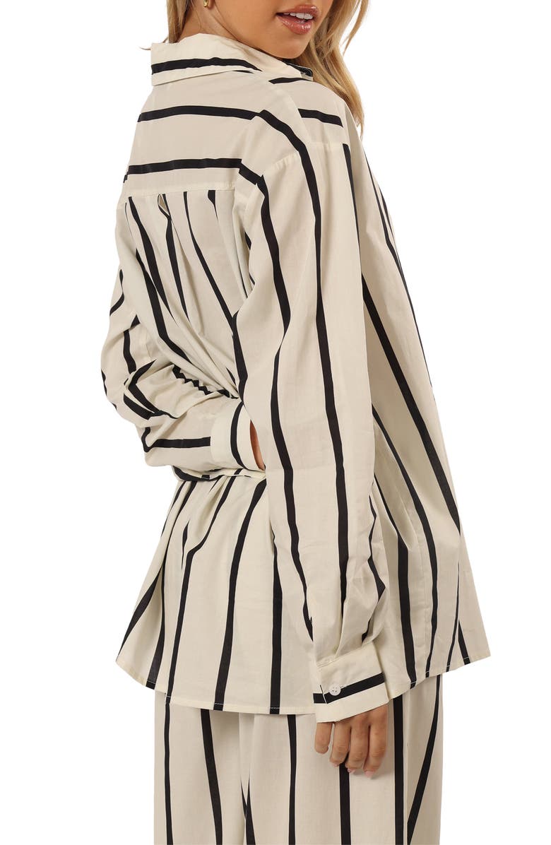 Petal & Pup Silvia Stripe Button-Up Shirt, Alternate, color, Cream Stripe