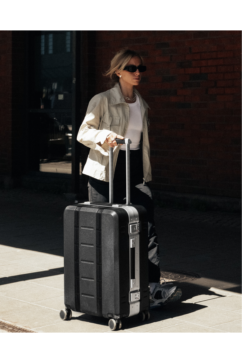 Ramverk Pro Hardside 25 Inch Checked Luggage Spinner with Buckle Closure, Alternate, color, Silver