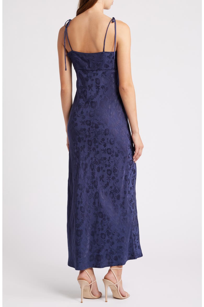 Aitana Floral Tie Strap Brocade Dress, Alternate, color, NAVY