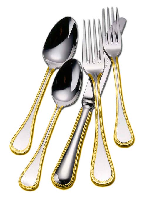Couzon Le Perle Gold Accent 5 Piece Place Setting In Gold