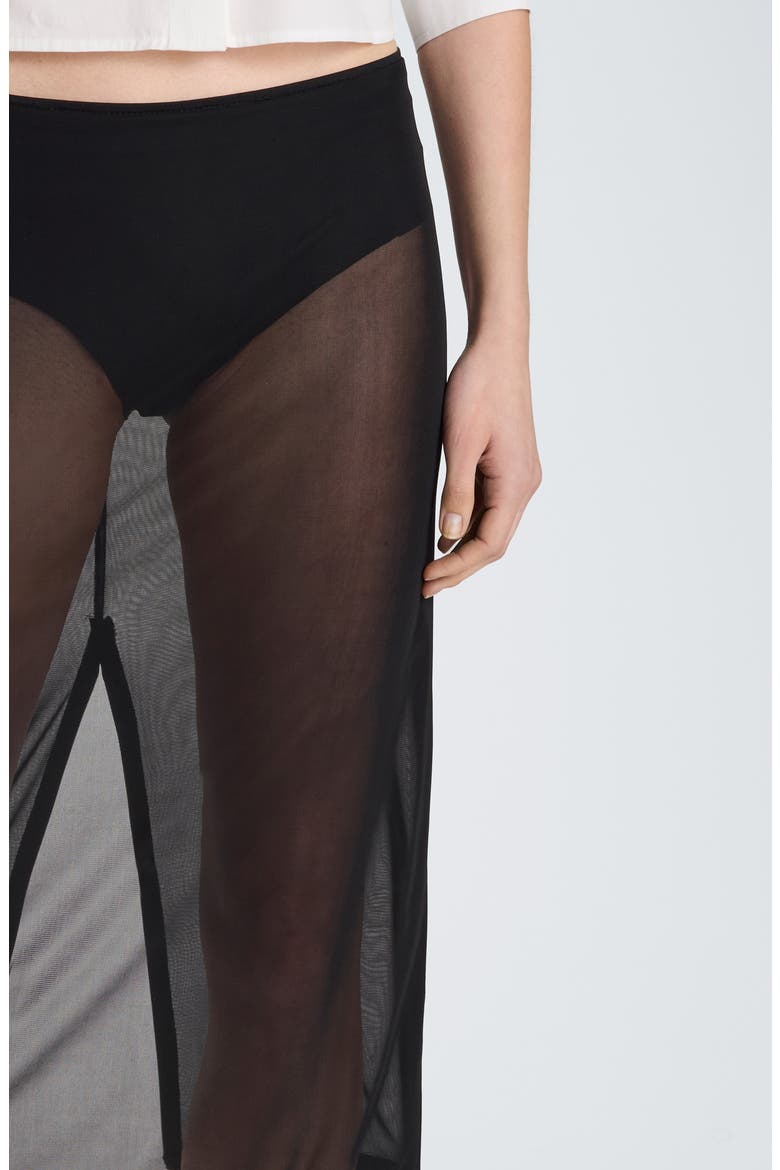 Mesh Midi Skirt, Alternate, color, BLACK