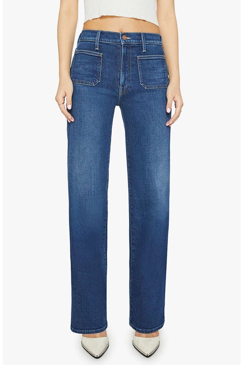 The Lil Rambler Patch Pocket High Waist Straight Leg Jeans, Main, color, THESE BOOTS ARE MADE FOR WALKING