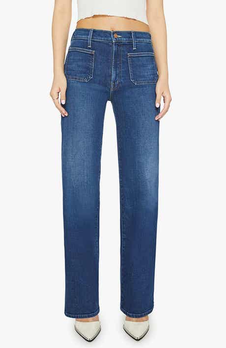 The Lil Rambler Patch Pocket High Waist Straight Leg Jeans