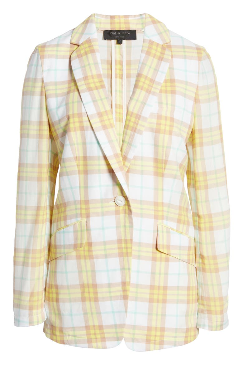 Margot Plaid Blazer, Alternate, color, YLWPLAID