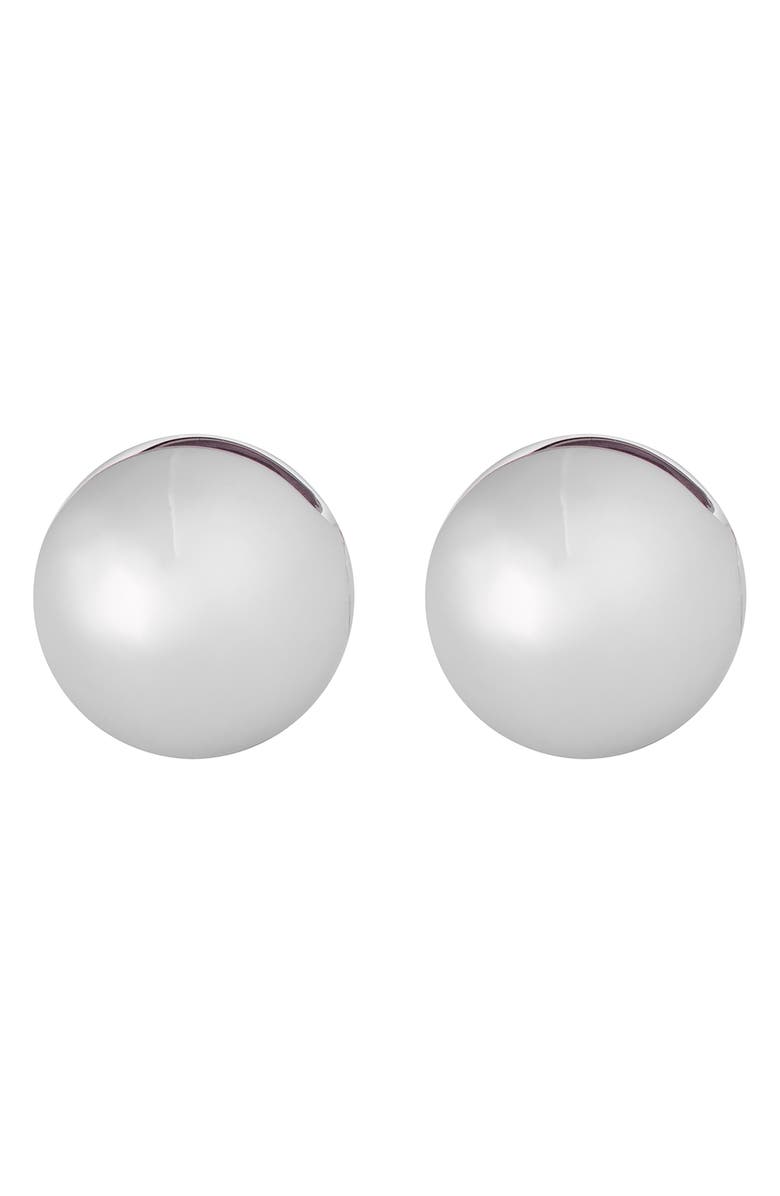 Reiss Pollie Polished Ball Huggie Hoop Earrings, Main, color, Silver Tone