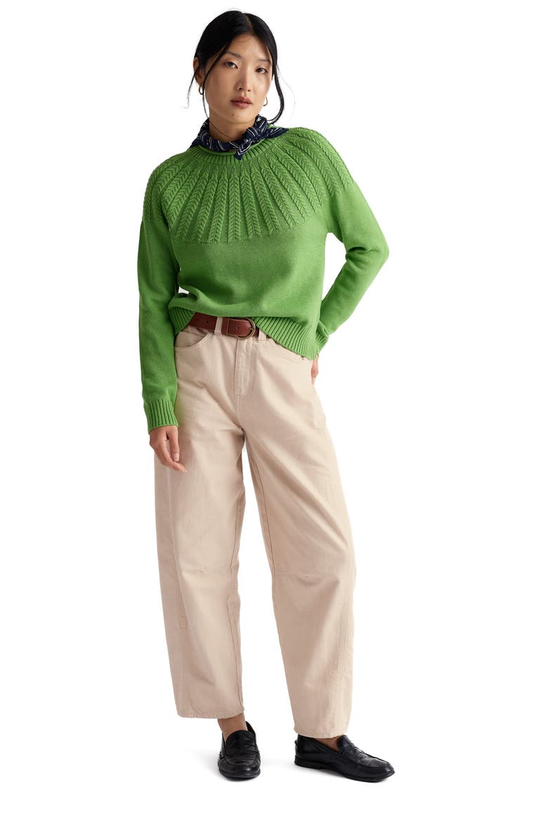 Stone Chat Organic Cotton Sweater, Alternate, color, KNIT MELANGE CLOVER LEAF