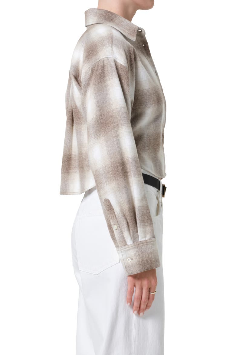 Ana Buffalo Plaid Crop Cotton Button-Up Shirt, Alternate, color, SCHIFFER PLAID
