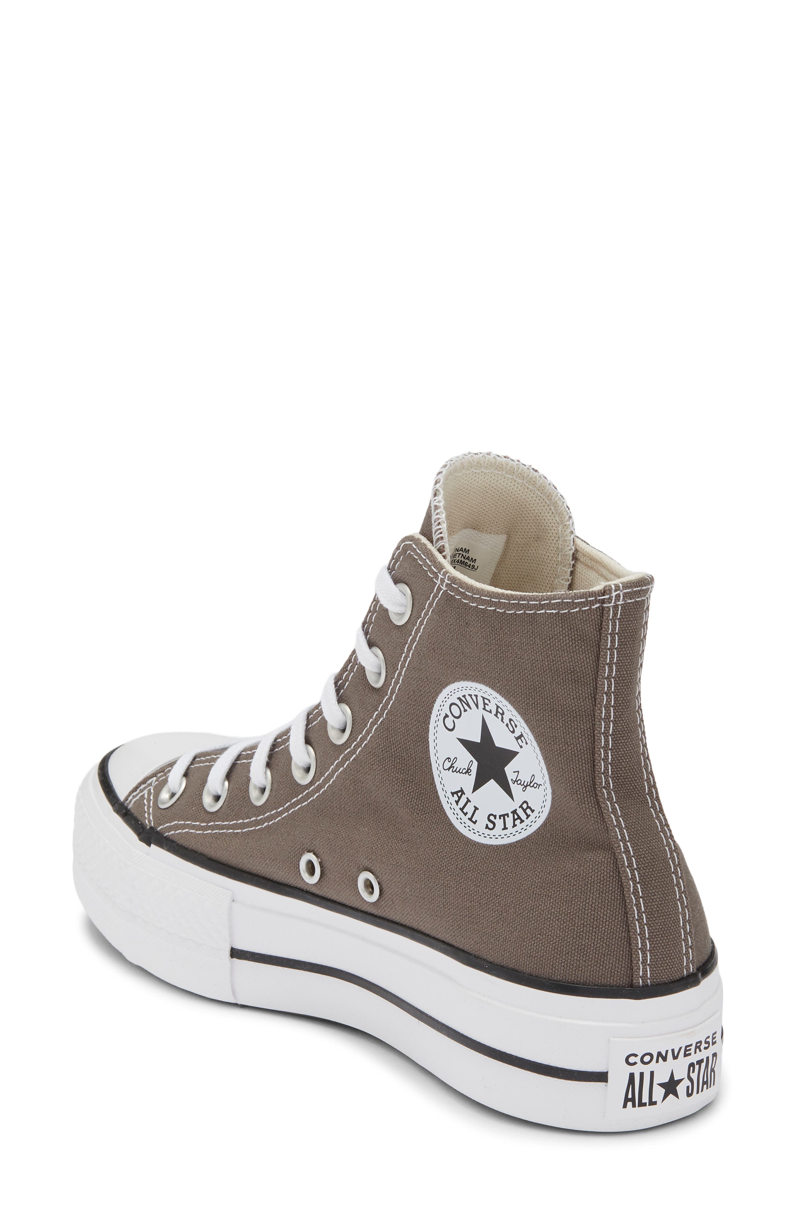 Converse Chuck Taylor All Star Lift High Top Sneaker, Alternate, color, Charcoal/ White/ Black