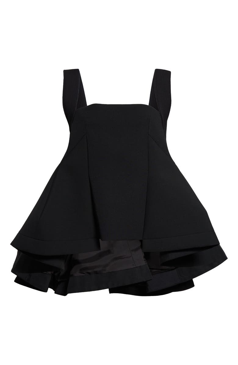 Sacai Mixed Media High-Low Flare Top, Alternate, color, 