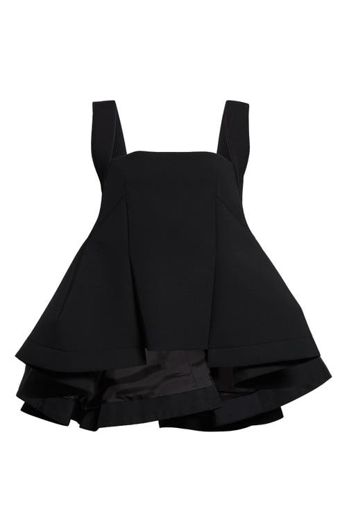 SACAI SACAI MIXED MEDIA HIGH-LOW FLARE TOP 